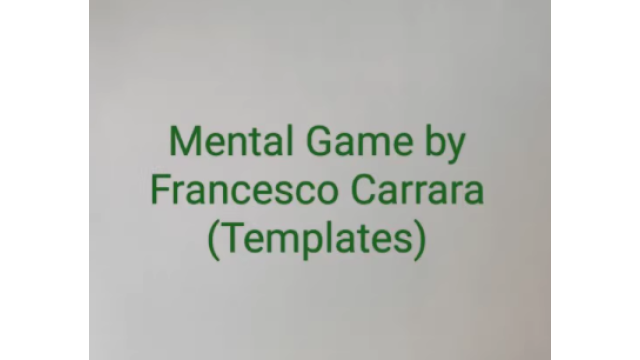 Mental Game by Francesco Carrara (Templates) - Mental Game by Francesco Carrara (Templates) -
