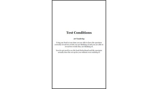 Test Conditions by Art Vanderlay