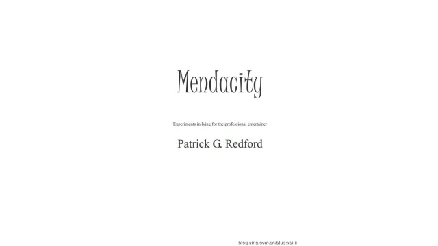 Mendacity by Patrick G Redford Mendacity by Patrick G Redford