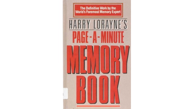 Page A Minute Memory Book by Harry Lorayne Page A Minute Memory Book by Harry Lorayne