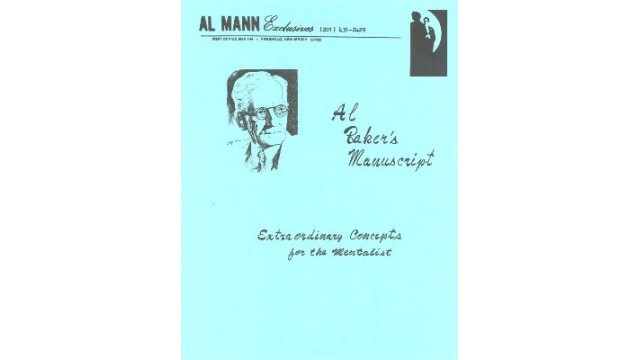Al Baker'S Manuscript by Al Mann Al BakerS Manuscript by Al Mann