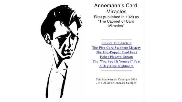 Card Miracles by Annemann Card Miracles by Annemann