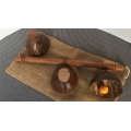 Cheppum Panthum Coconut Shell Cups And Wand by Gary Kosnitzky