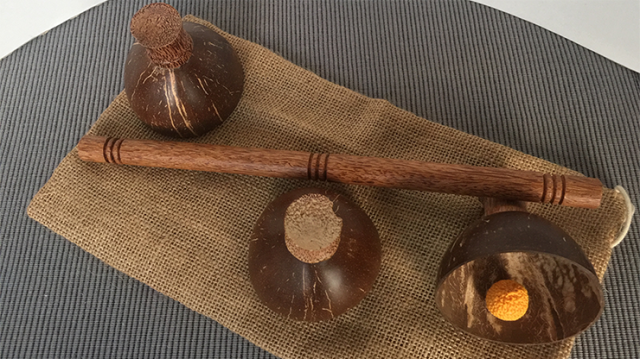 Cheppum Panthum Coconut Shell Cups And Wand by Gary Kosnitzky Cheppum Panthum Coconut Shell Cups And Wand by Gary Kosnitzky