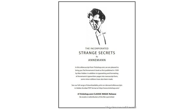 Strange Secrets by Annemann Strange Secrets by Annemann