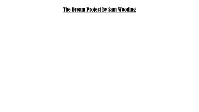 The Dream Project by Sam Wooding The Dream Project by Sam Wooding