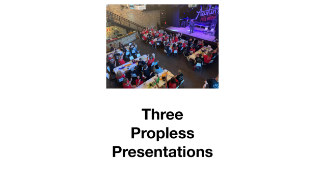 Three Propless Presentations by Joe Diamond Three Propless Presentations by Joe Diamond