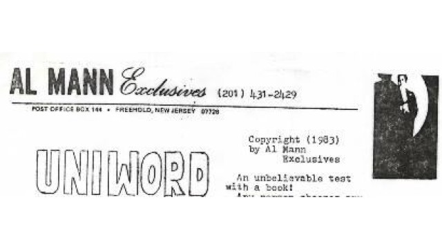 Uniword by Al Mann Uniword by Al Mann