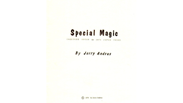 Jerry Andrus - Special Magic, lecture notes for 1974 Japan tour - Magic Ebooks Jerry Andrus - Special Magic, lecture notes for 1974 Japan tour - Magic Ebooks